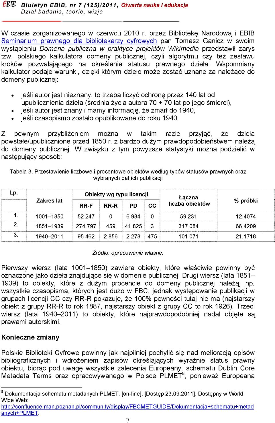 polskiego kalkulatora domeny publicznej, czyli algorytmu czy też zestawu kroków pozwalającego na określenie statusu prawnego dzieła.