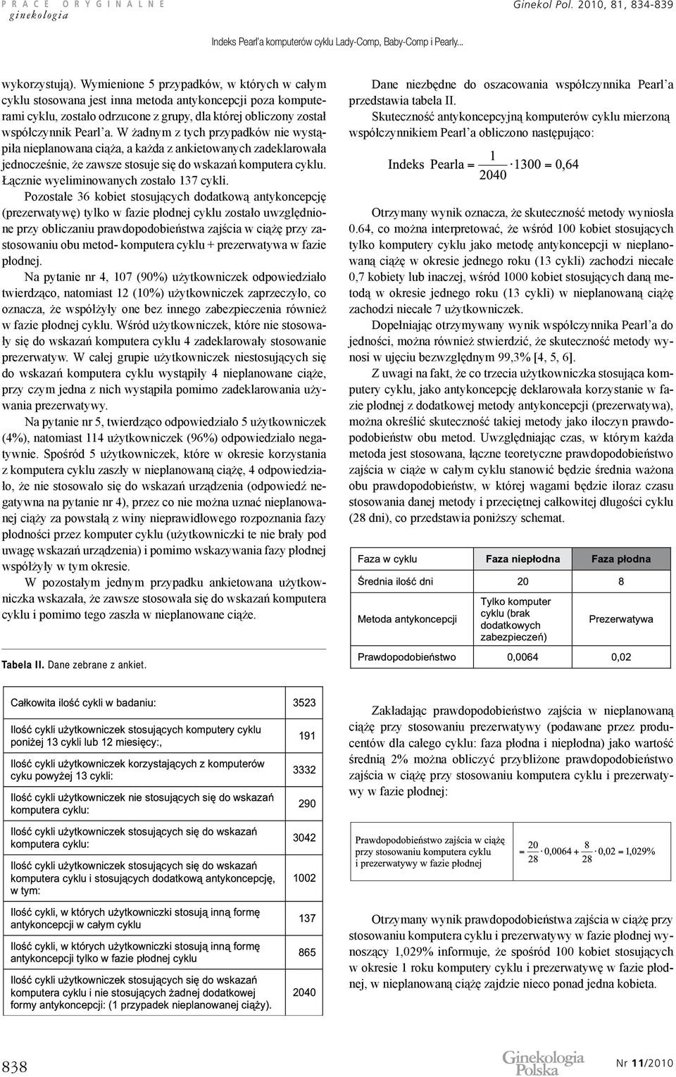 W żadnym z tych przypadków nie wystąpiła nieplanowana ciąża, a każda z ankietowanych zadeklarowała jednocześnie, że zawsze stosuje się do wskazań komputera cyklu.