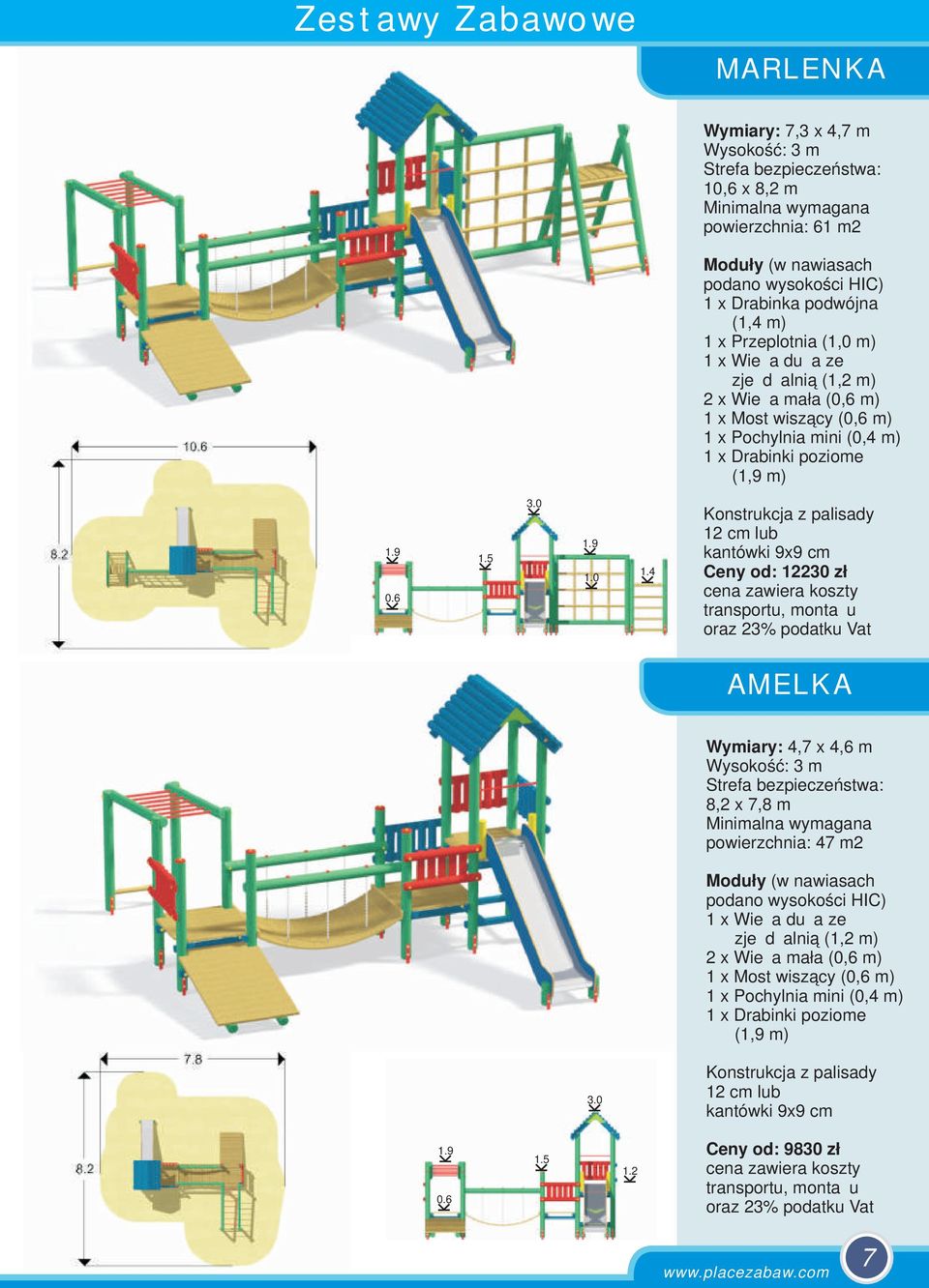 m) 19 15 30 19 10 14 Ceny od: 12230 zł AMELKA Wymiary: 4,7 x 4,6 m 8,2 x 7,8 m powierzchnia: 47 m2 2 x Wieża mała (0,6 m)