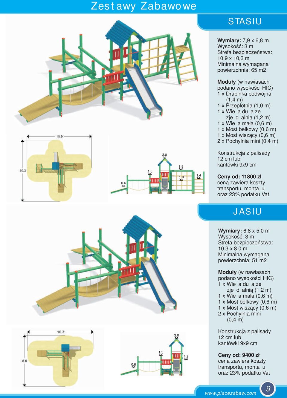 m) 15 30 19 10 14 Ceny od: 11800 zł JASIU Wymiary: 6,8 x 5,0 m 10,3 x 8,0 m powierzchnia: 51 m2 1 x Wieża mała (0,6