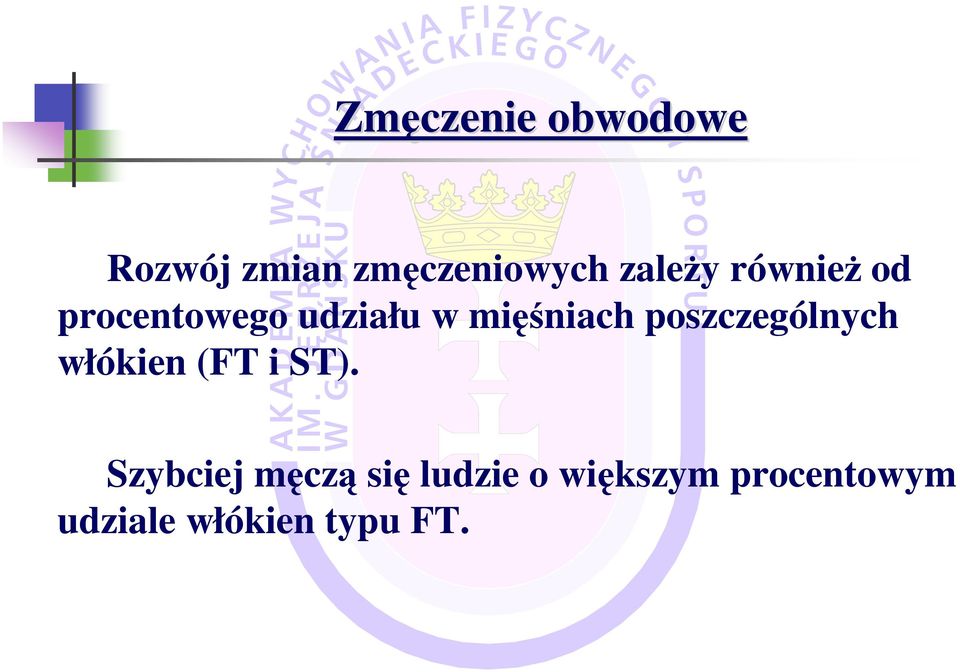 poszczególnych włókien (FT i ST).