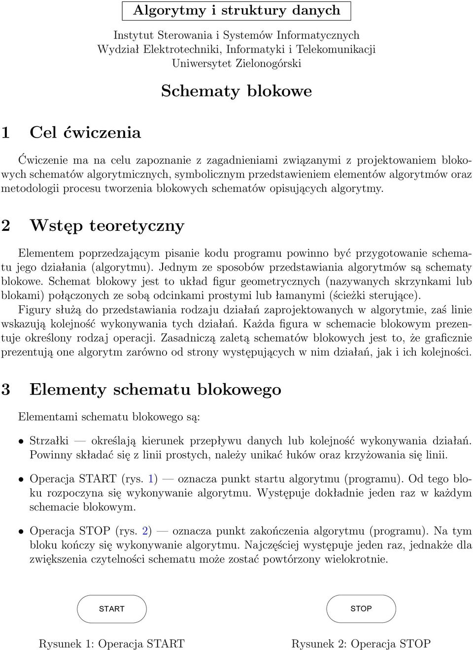 schematów opisujących algorytmy. 2 Wstęp teoretyczny Elementem poprzedzającym pisanie kodu programu powinno być przygotowanie schematu jego działania (algorytmu).