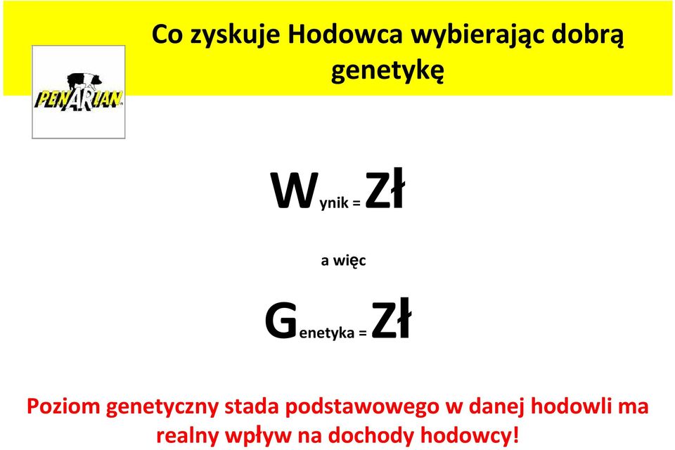 Poziom genetyczny stada podstawowegow