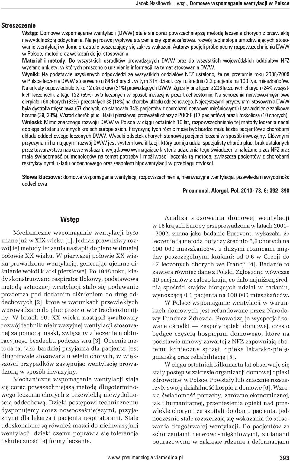 Na jej rozwój wpływa starzenie się społeczeństwa, rozwój technologii umożliwiających stosowanie wentylacji w domu oraz stale poszerzający się zakres wskazań.