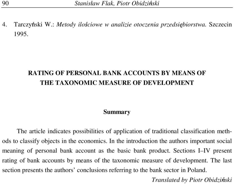 classification methods to classify objects in the economics.