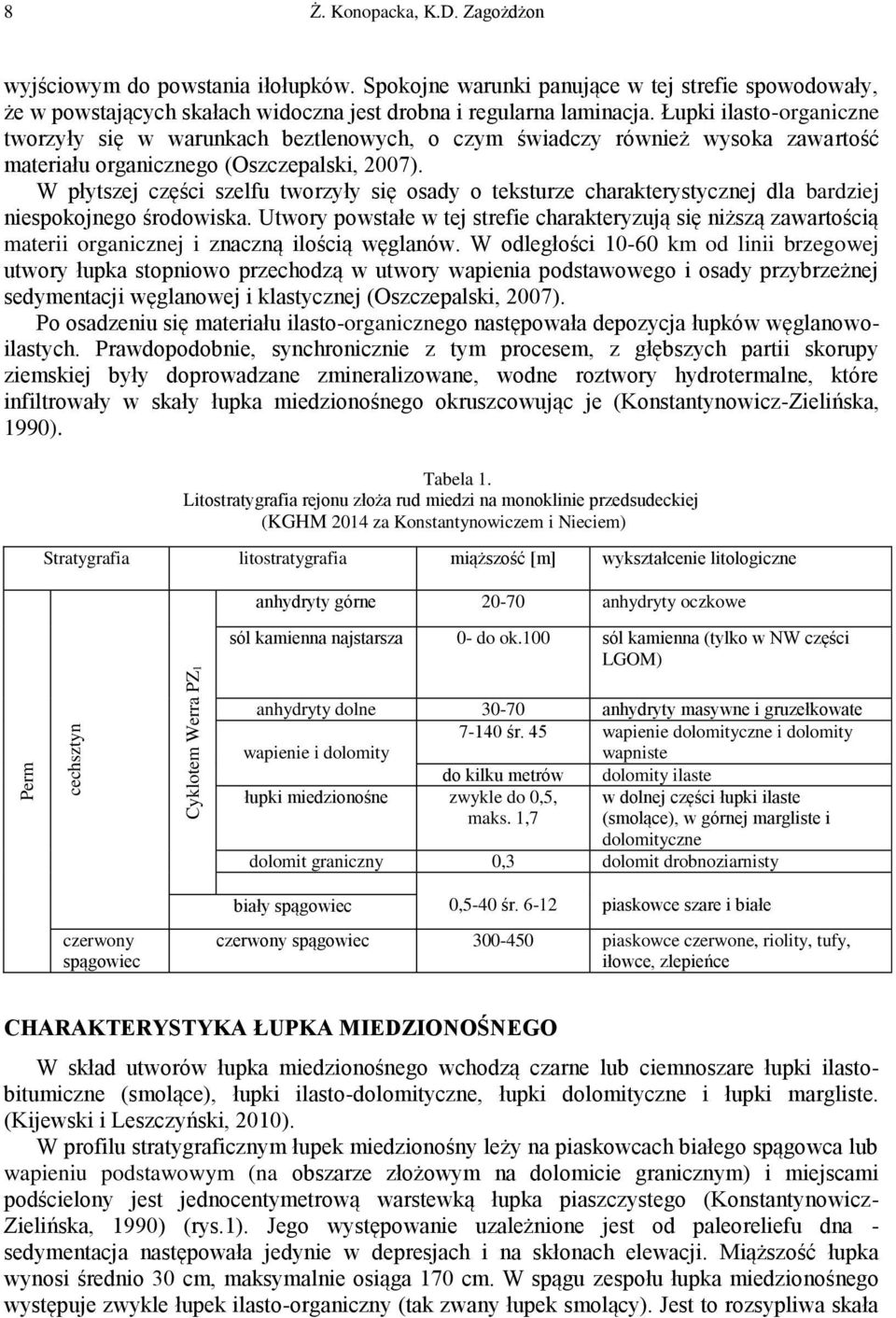 W płytszej części szelfu tworzyły się osady o teksturze charakterystycznej dla bardziej niespokojnego środowiska.