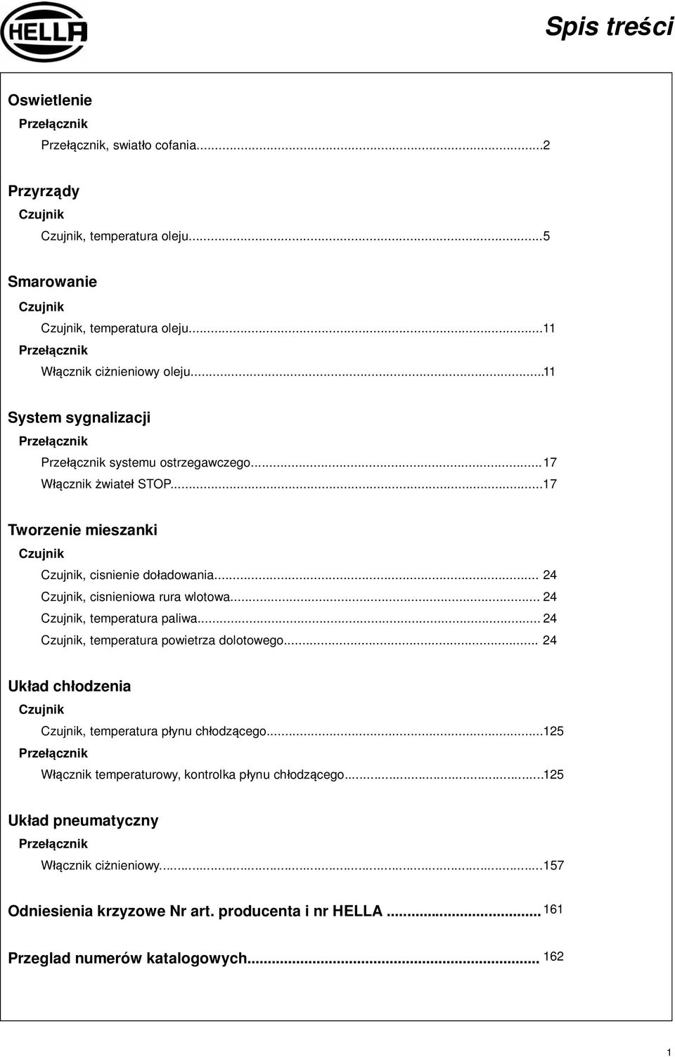 ..17 Tworzenie mieszanki Czujnik Czujnik, cisnienie doładowania... 4... 4... 4... 4 Układ chłodzenia Czujnik.