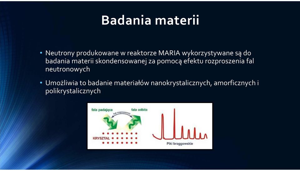 pomocą efektu rozproszenia fal neutronowych Umożliwia to