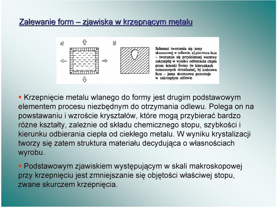 Polega on na powstawaniu i wzro*cie krysztaów, które mog przybiera bardzo róne ksztaty, zalenie od skadu chemicznego stopu, szybko*ci i