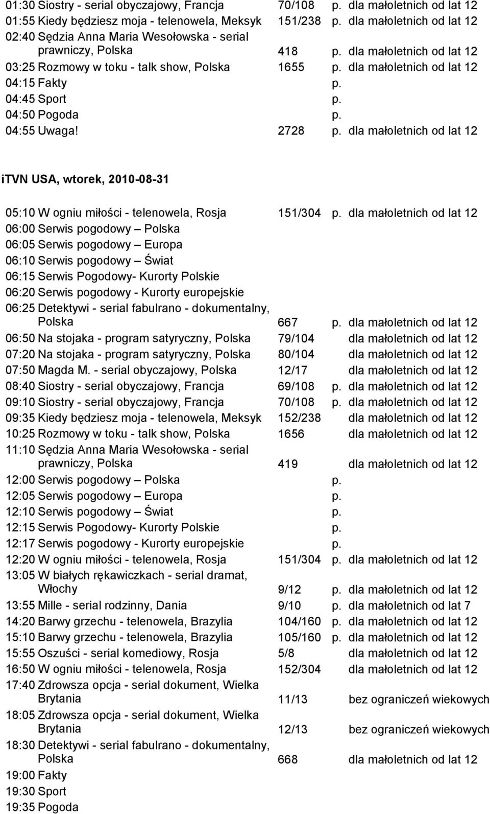 06:50 Na stojaka - program satyryczny, Polska 79/104 07:20 Na stojaka - program satyryczny, Polska 80/104 07:50 Magda M.