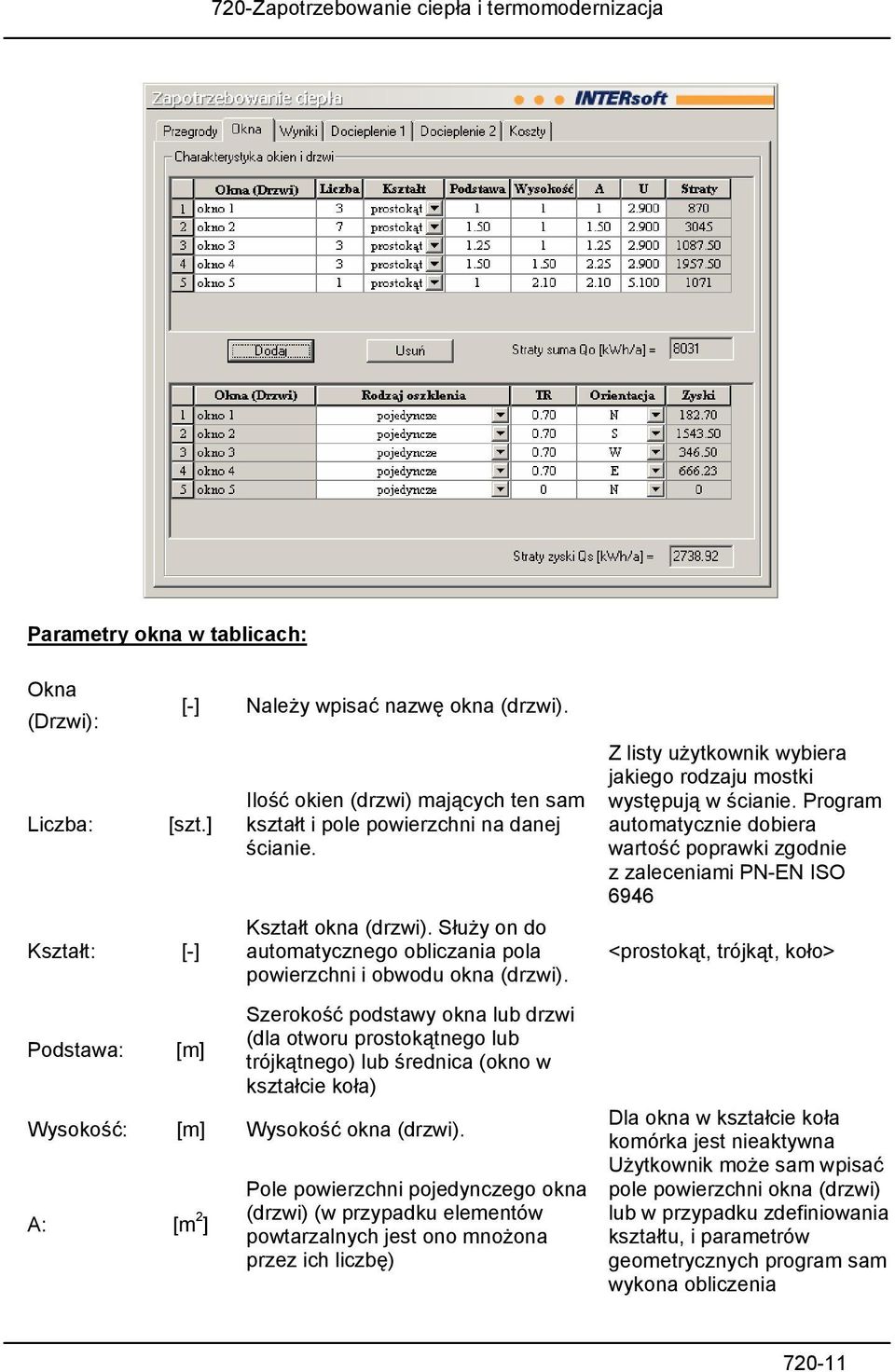 Służy on do automatycznego obliczania pola powierzchni i obwodu okna (drzwi).