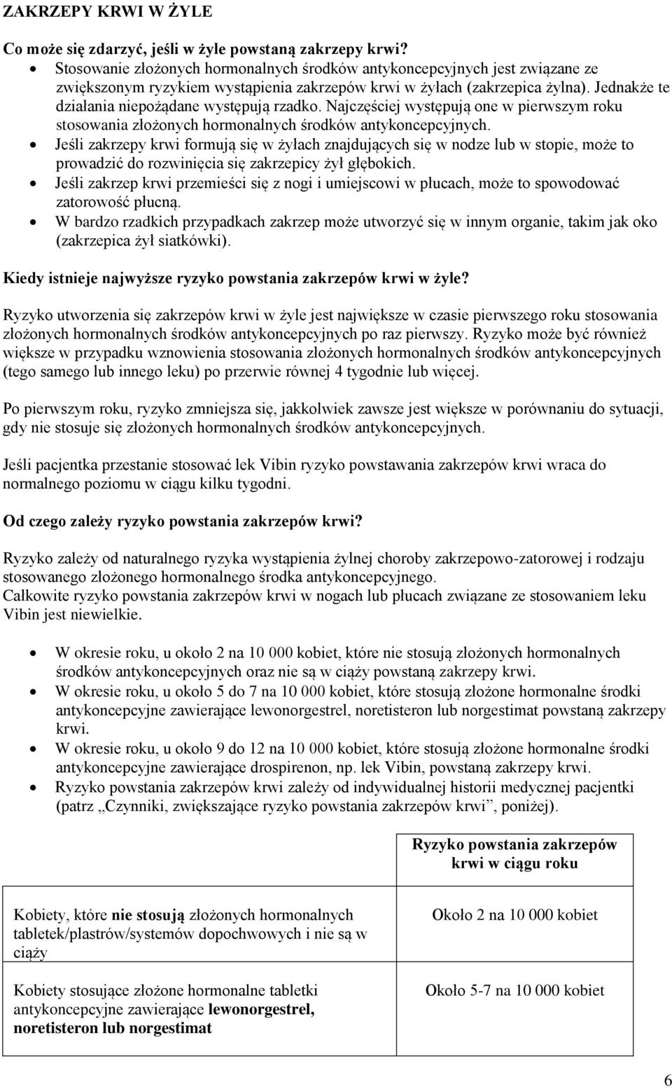 Jednakże te działania niepożądane występują rzadko. Najczęściej występują one w pierwszym roku stosowania złożonych hormonalnych środków antykoncepcyjnych.