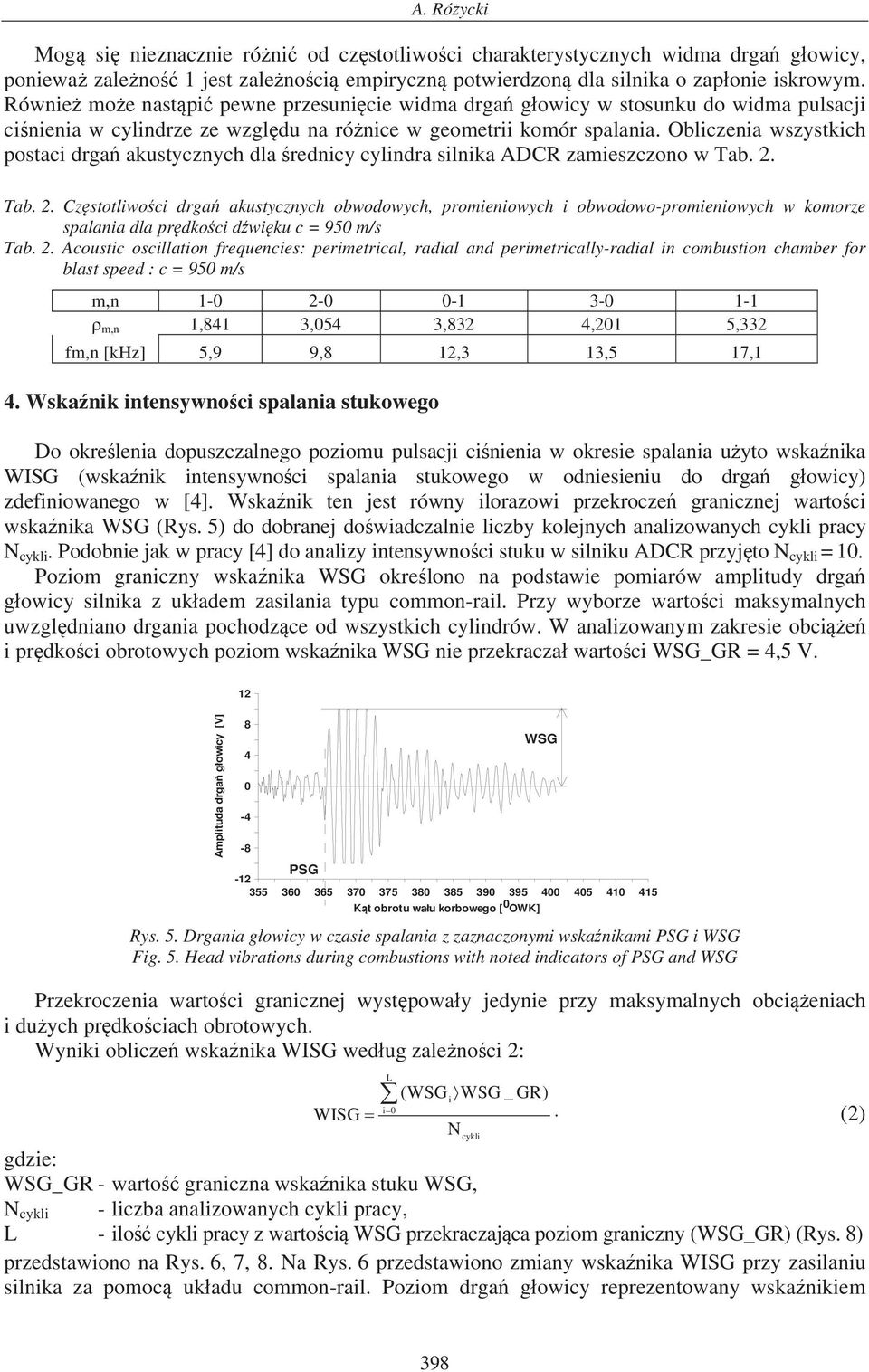 Obliczenia wszystkich postaci drga akustycznych dla rednicy cylindra silnika ADCR zamieszczono w Tab.