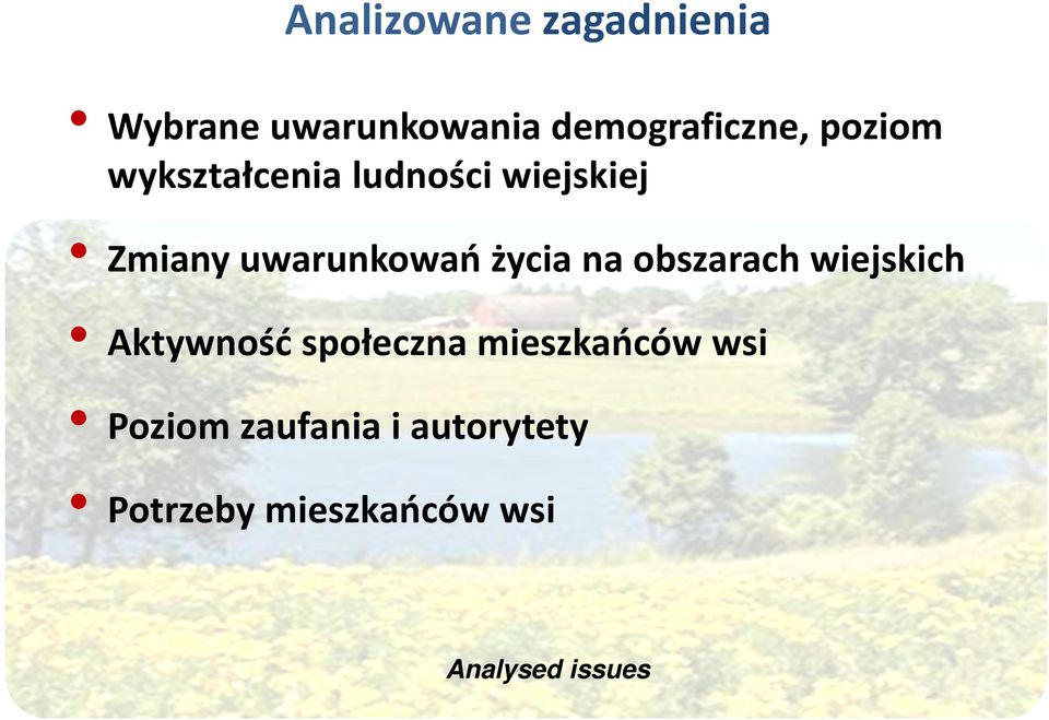 życia na obszarach wiejskich Aktywność społeczna mieszkańców