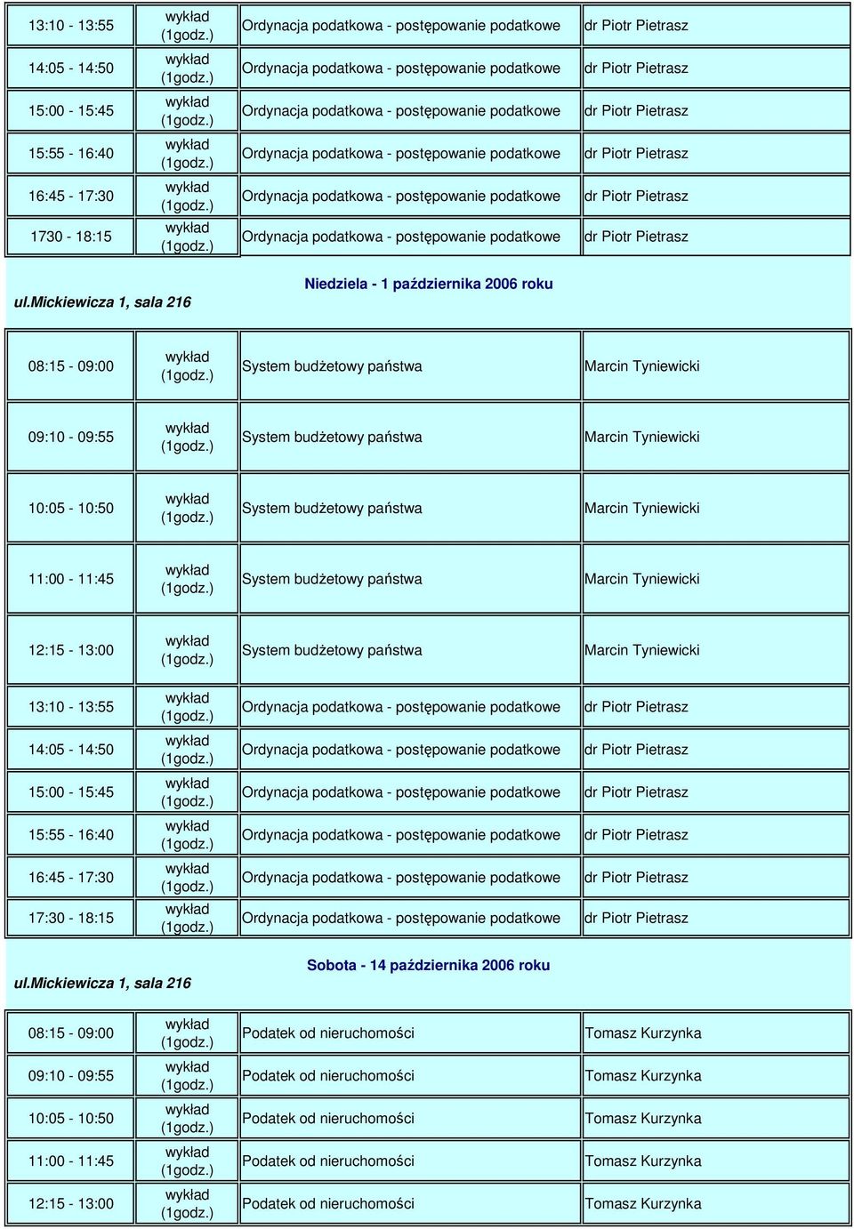 roku 17:30-18:15 Sobota