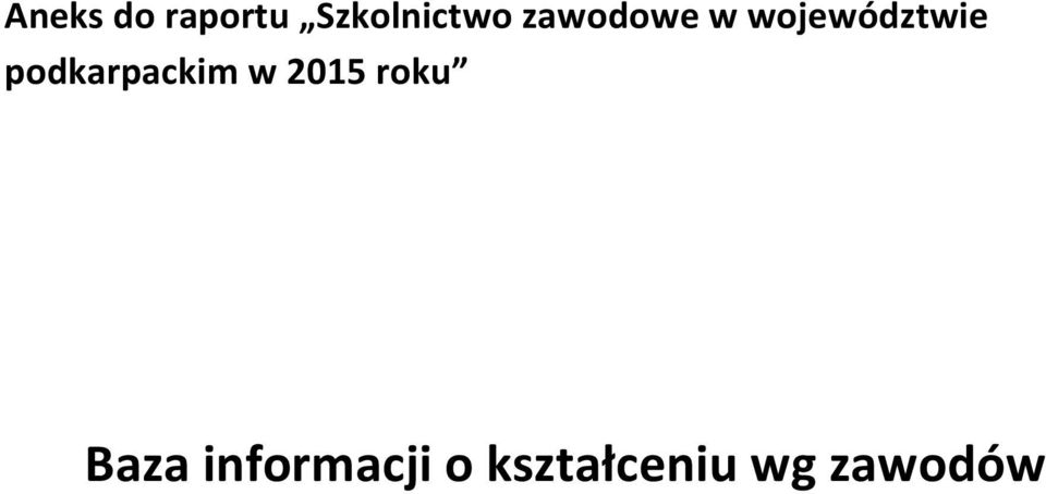 podkarpackim w 2015 roku Baza