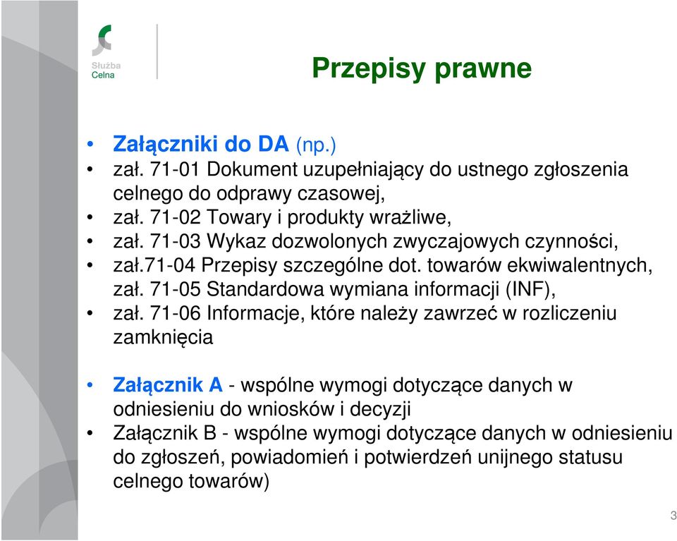 71-05 Standardowa wymiana informacji (INF), zał.