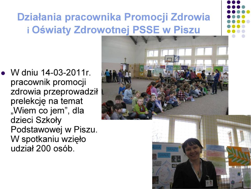 pracownik promocji zdrowia przeprowadził prelekcję na temat