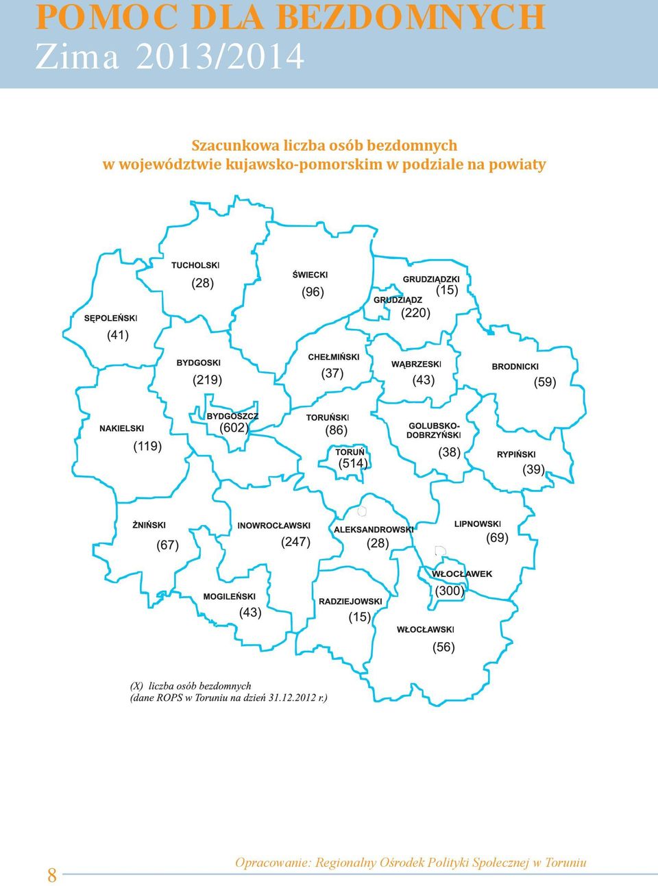 osób bezdomnych w województwie