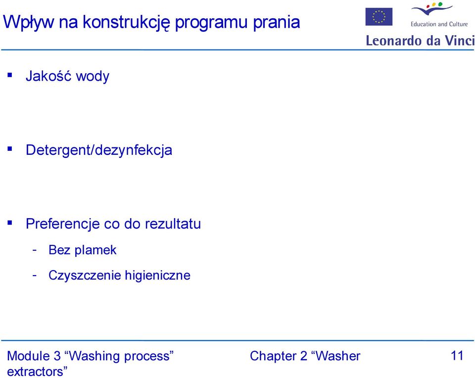 Detergent/dezynfekcja Preferencje