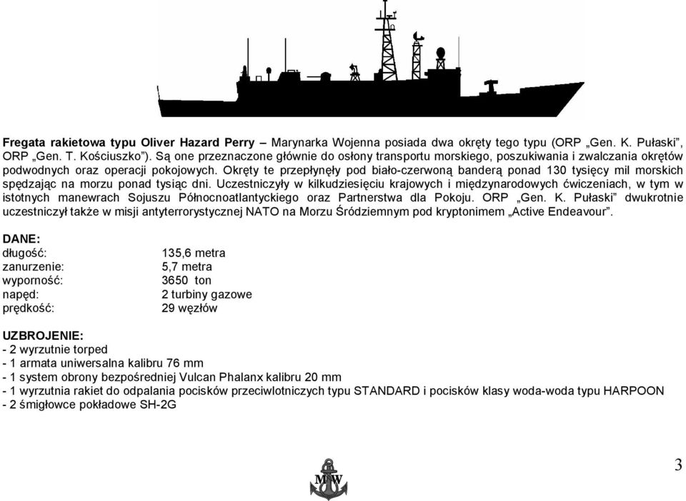 Okręty te przepłynęły pod biało-czerwoną banderą ponad 130 tysięcy mil morskich spędzając na morzu ponad tysiąc dni.