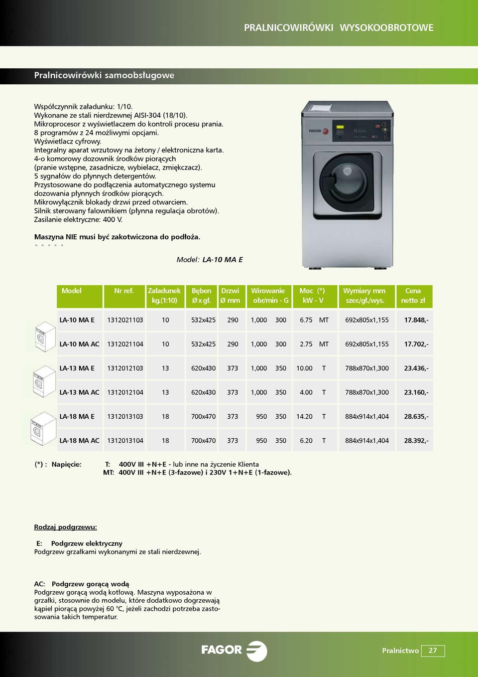 Model: LA-10 MA E LA-10 MA E 1312021103 10 532x425 290 1,000 300 6.75 MT 692x805x1,155 17.848,- LA-10 MA AC 1312021104 10 532x425 290 1,000 300 2.75 MT 692x805x1,155 17.702,- LA-13 MA E 1312012103 13 620x430 373 1,000 350 10.