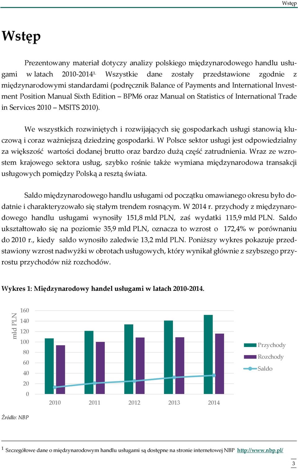 of International Trade in Services 2010 MSITS 2010). We wszystkich rozwiniętych i rozwijających się gospodarkach usługi stanowią kluczową i coraz ważniejszą dziedzinę gospodarki.