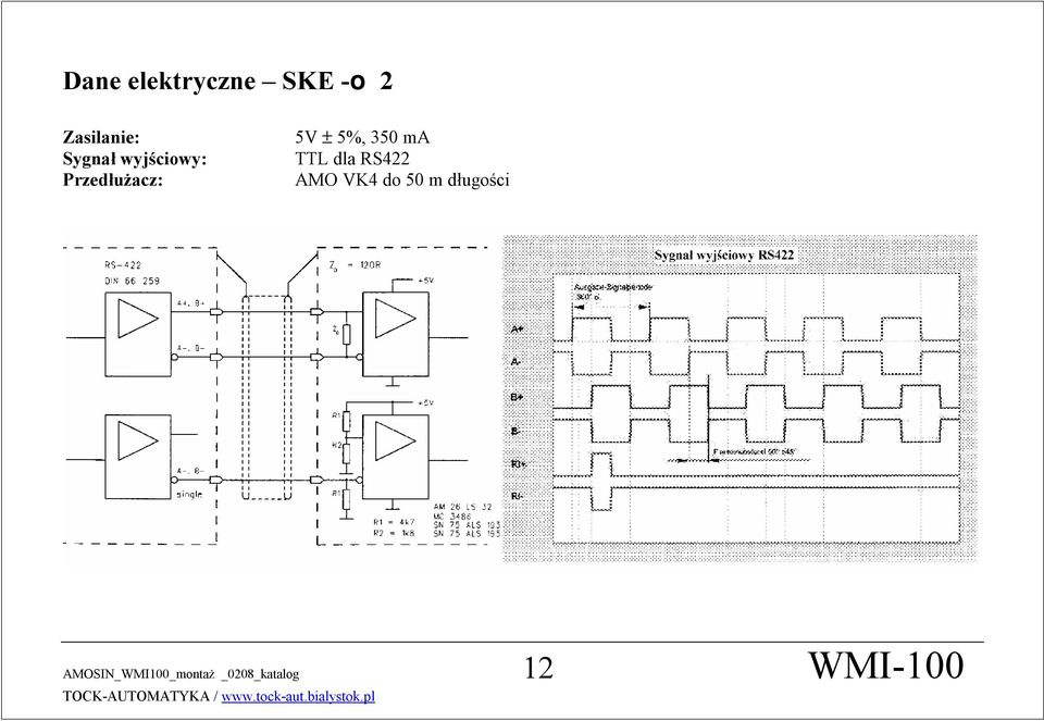 RS422 AMO VK4 do 50 m długości AMOSIN_WMI100_montaż