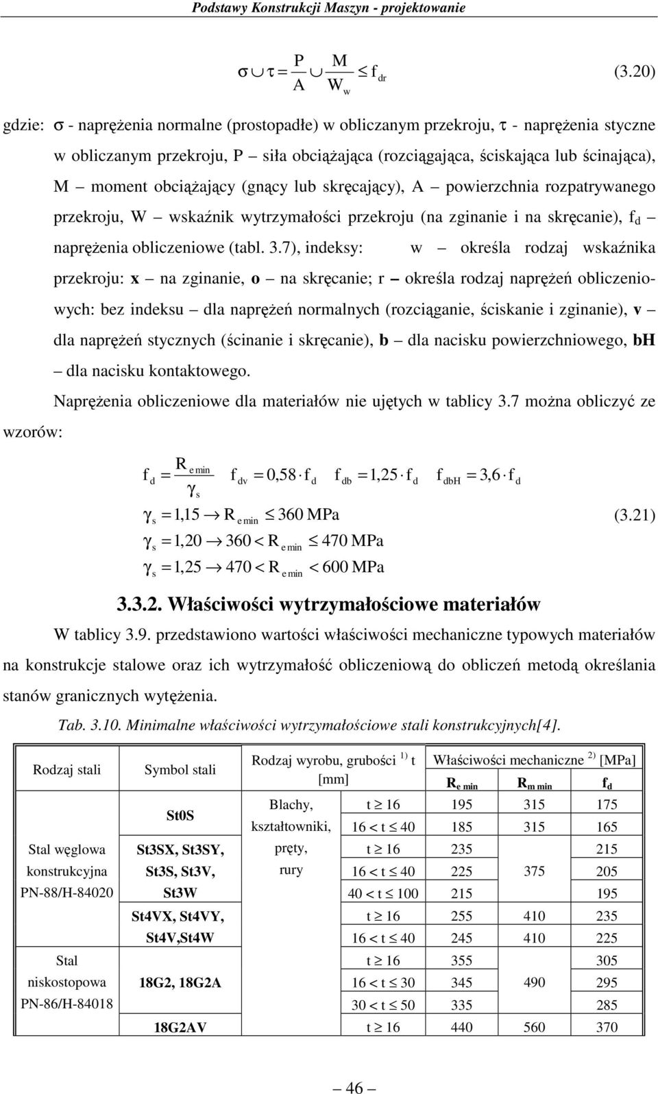 waźn wyzymałoś pzeoju (na znane na ęane), f napężena oblzenowe (abl.