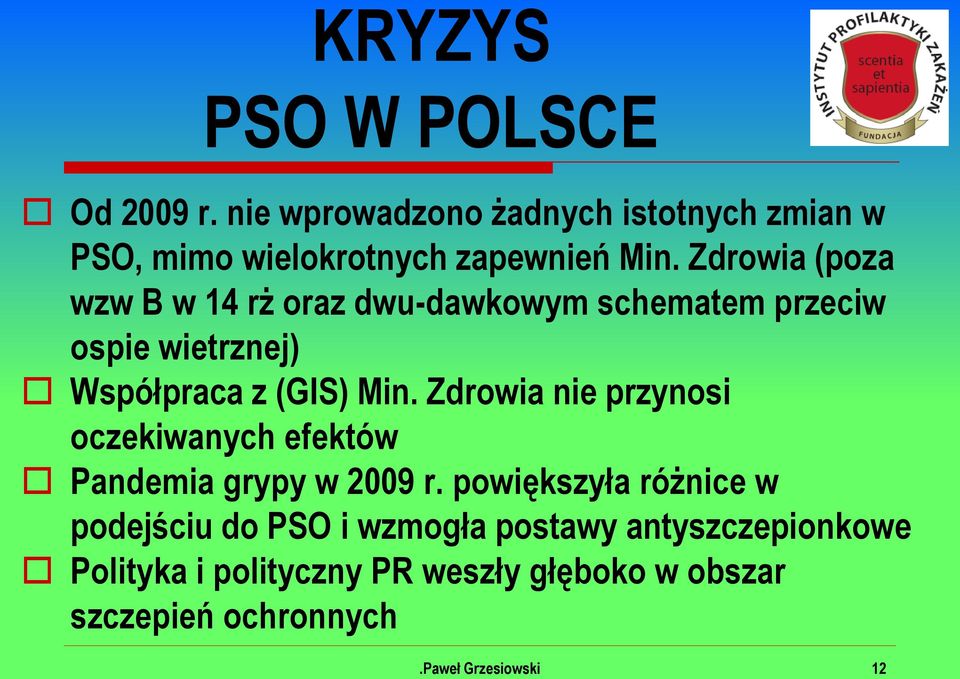 Zdrowia nie przynosi oczekiwanych efektów Pandemia grypy w 2009 r.