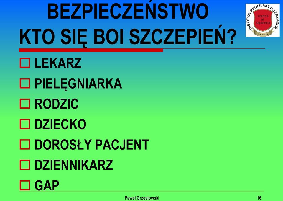 LEKARZ PIELĘGNIARKA RODZIC