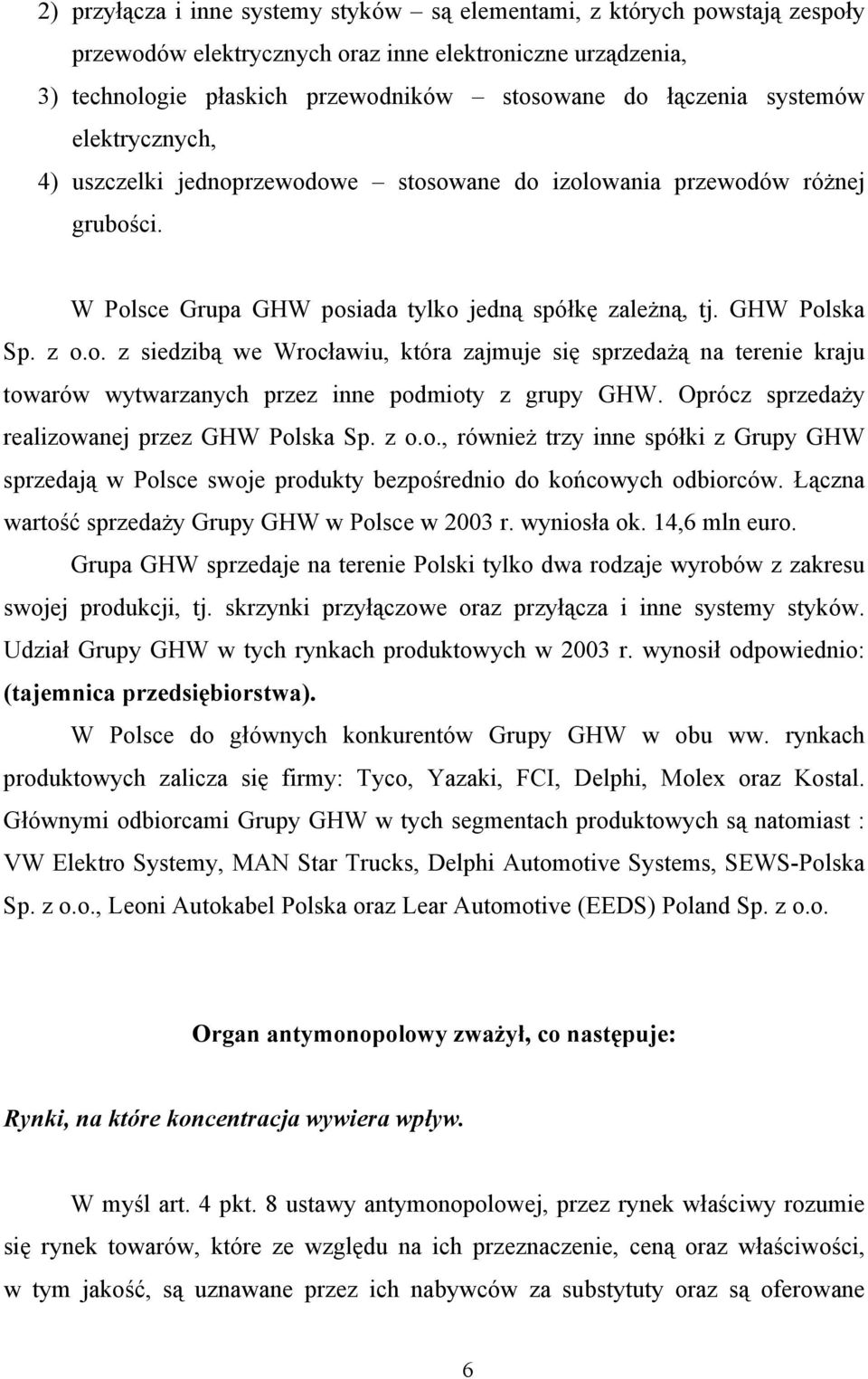 Oprócz sprzedaży realizowanej przez GHW Polska Sp. z o.o., również trzy inne spółki z Grupy GHW sprzedają w Polsce swoje produkty bezpośrednio do końcowych odbiorców.