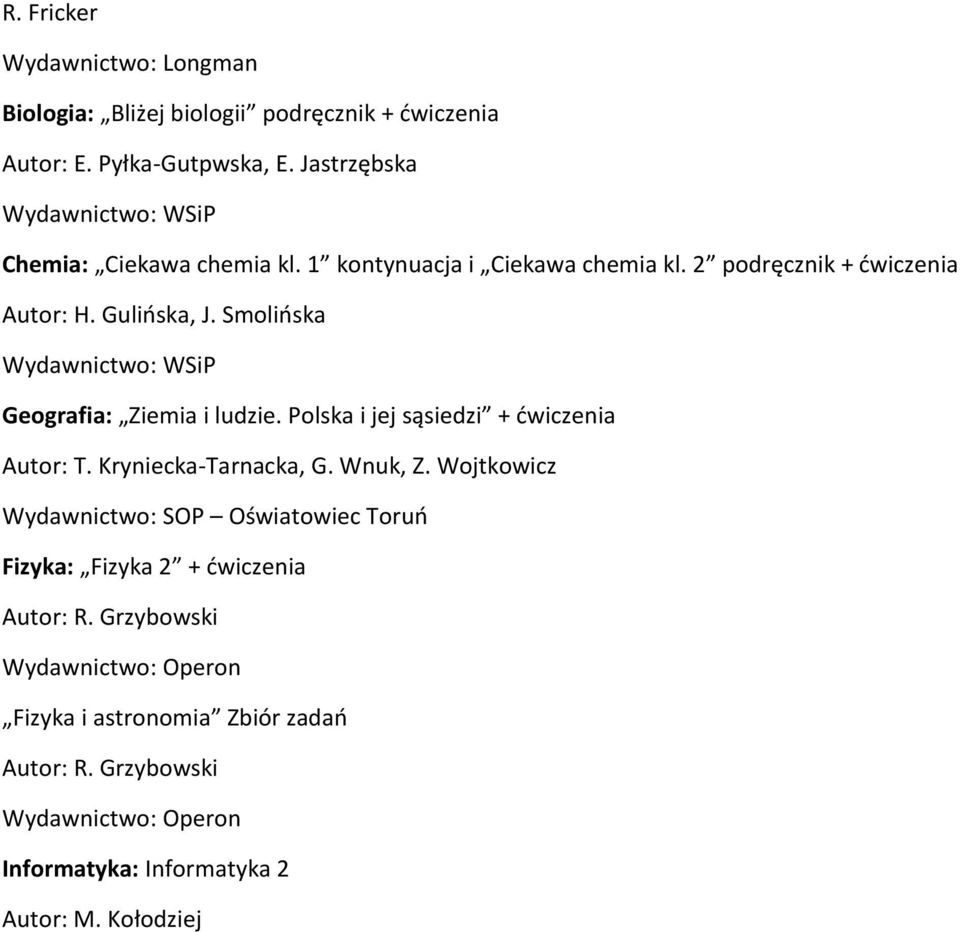 Smolińska Wydawnictwo: WSiP Geografia: Ziemia i ludzie. Polska i jej sąsiedzi + ćwiczenia Autor: T. Kryniecka-Tarnacka, G. Wnuk, Z.