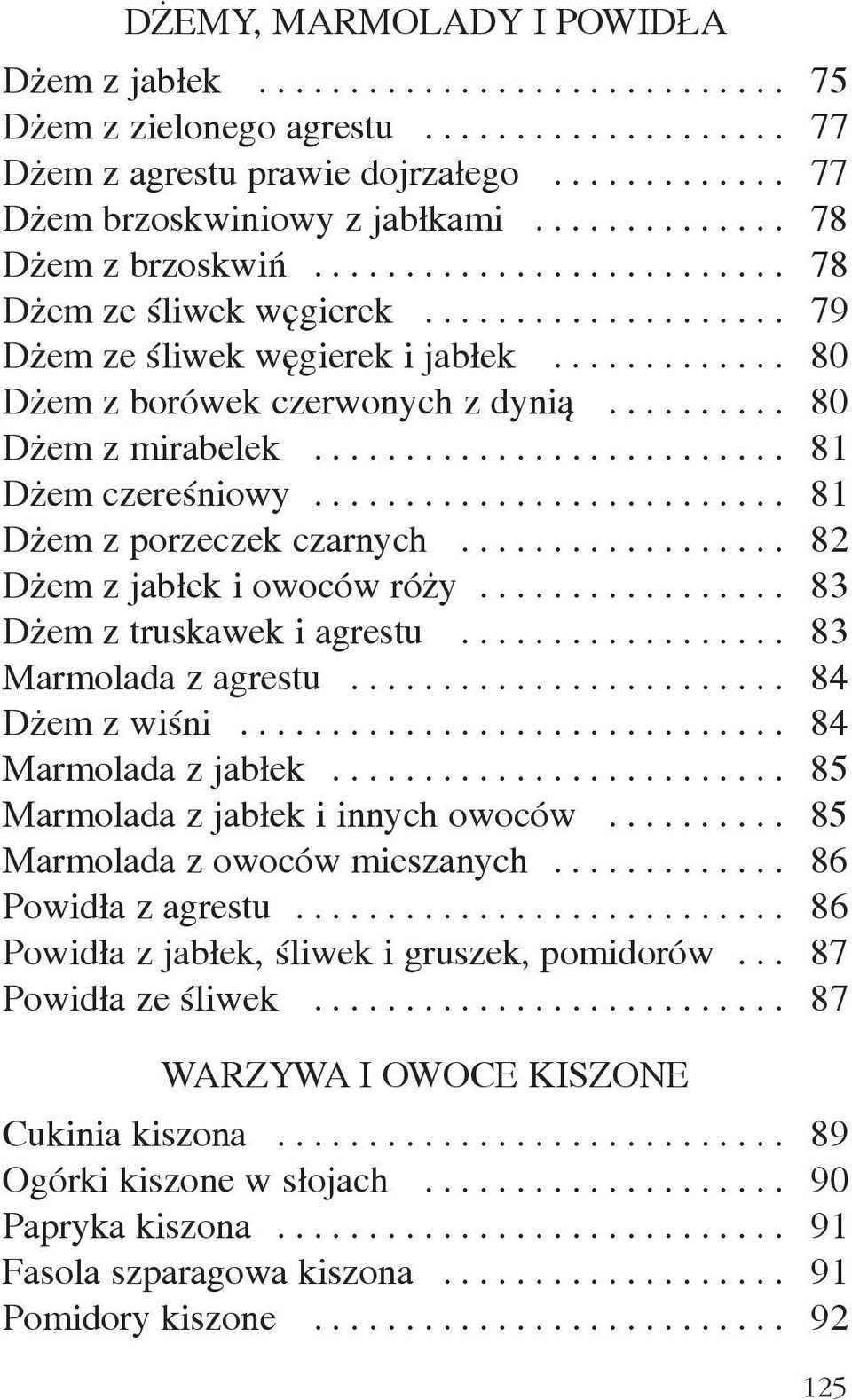 ......... 80 D em z mirabelek.......................... 81 D em czereœniowy.......................... 81 D em z porzeczek czarnych.................. 82 D em z jab³ek i owoców ró y.