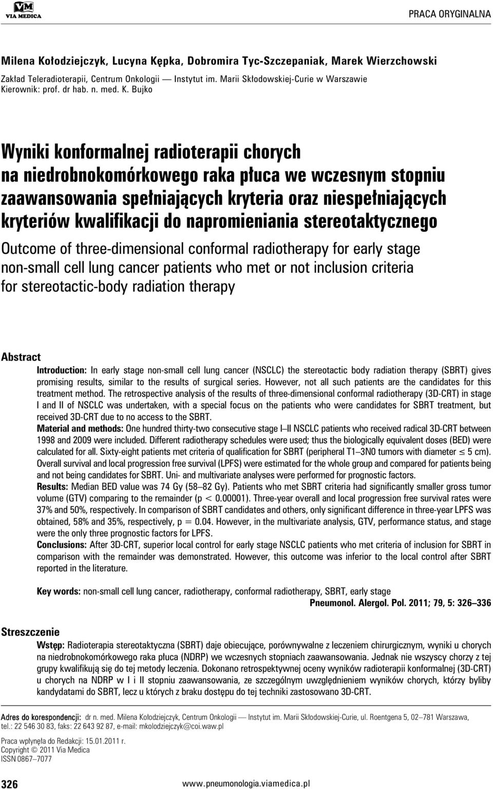 erownik: prof. dr hab. n. med. K.