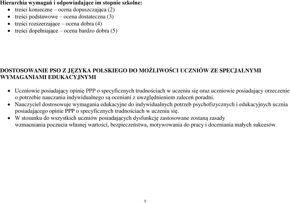 uczniowie posiadający orzeczenie o potrzebie nauczania indywidualnego są oceniani z uwzględnieniem zaleceń poradni.