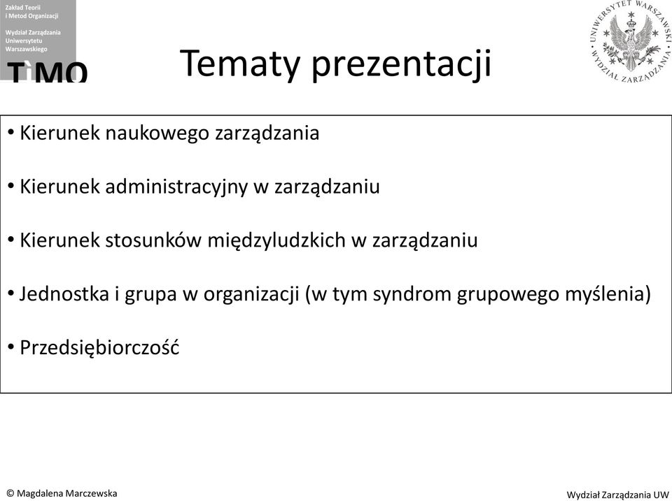 stosunków międzyludzkich w zarządzaniu Jednostka i