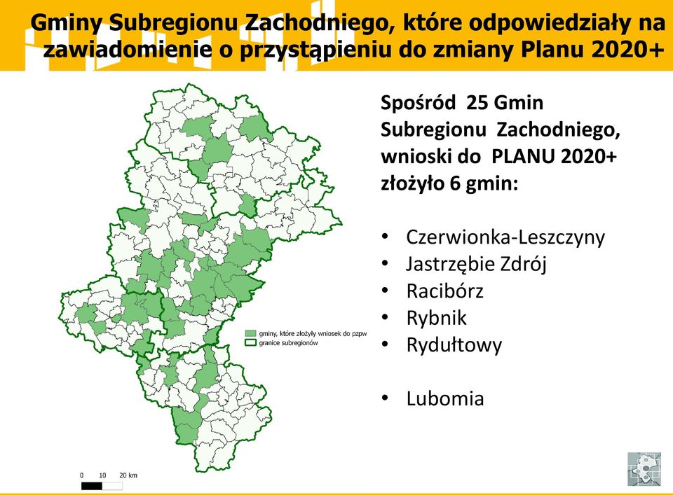 Gmin Subregionu Zachodniego, wnioski do PLANU 2020+ złożyło 6