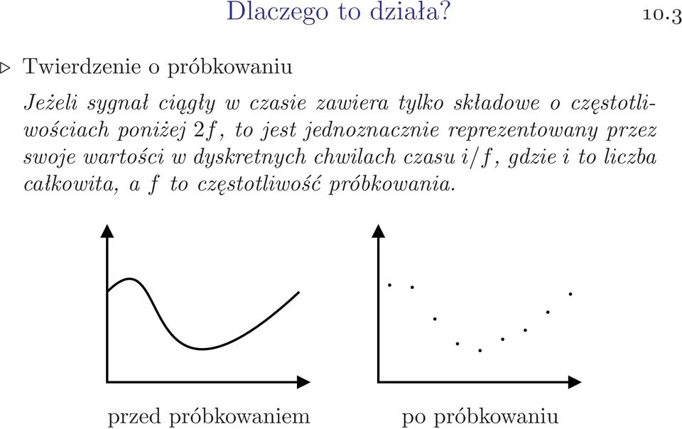 poniżej 2f, to jest jednoznacznie reprezentowany przez swoje wartości w