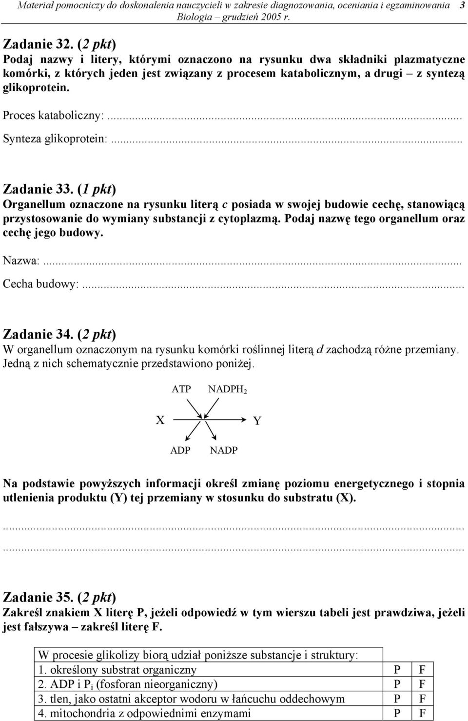 Proces kataboliczny:... Synteza glikoprotein:... Zadanie 33.