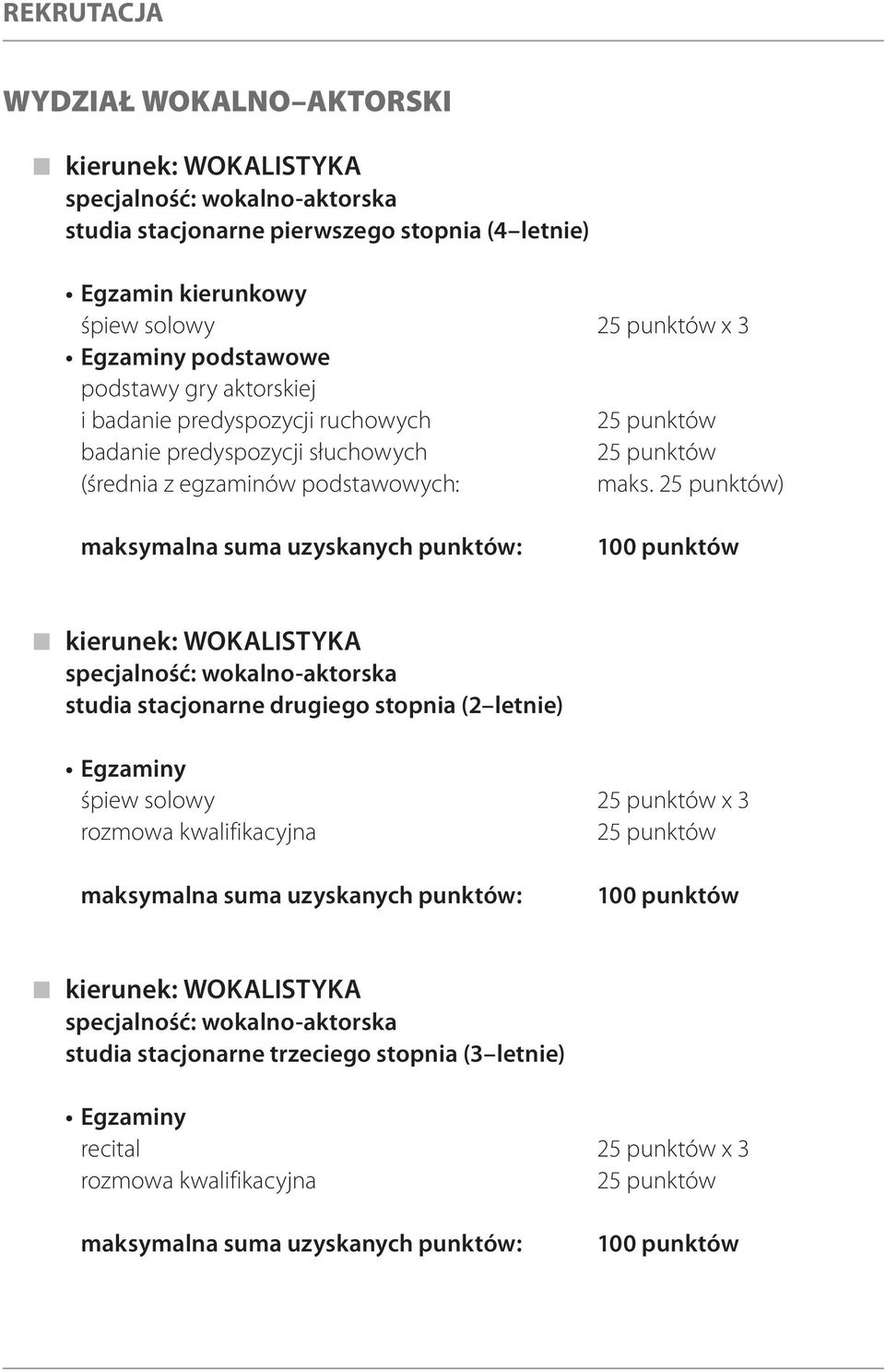 predyspozycji słuchowych (średnia z egzaminów podstawowych: maks.