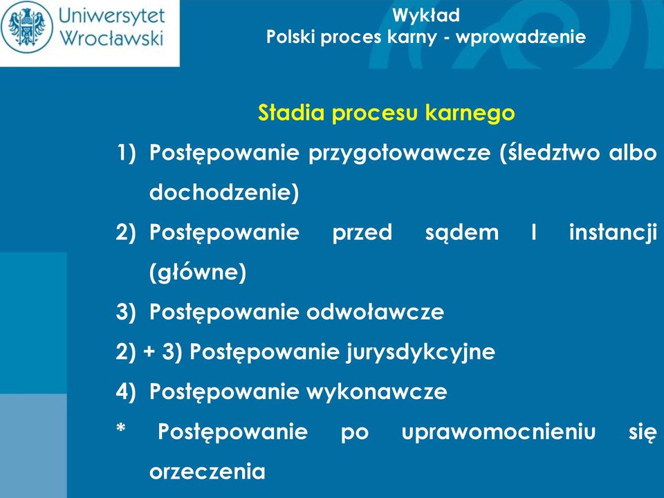 3) Postępowanie odwoławcze 2) + 3) Postępowanie jurysdykcyjne 4)