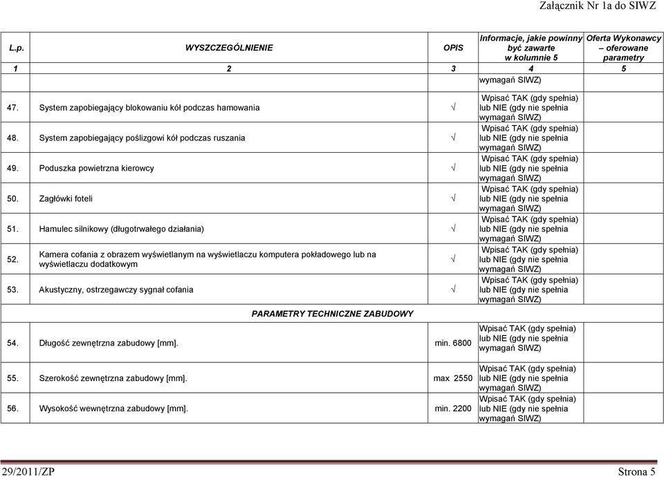 Kamera cofania z obrazem wyświetlanym na wyświetlaczu komputera pokładowego lub na wyświetlaczu dodatkowym 53.