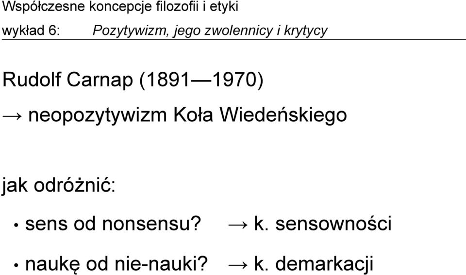 jak odróżnić: sens od nonsensu?