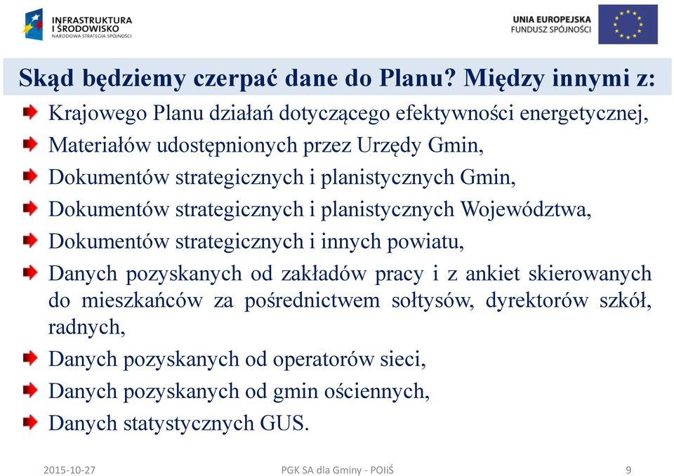 strategicznych i planistycznych Gmin, Dokumentów strategicznych i planistycznych Województwa, Dokumentów strategicznych i innych powiatu,