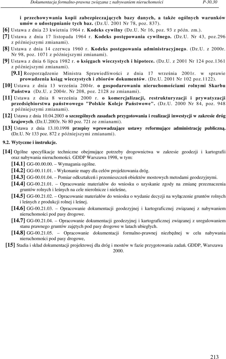 296 z późniejszymi zmianami). [8] Ustawa z dnia 14 czerwca 1960 r. Kodeks postępowania administracyjnego. (Dz.U. z 2000r. Nr 98, poz. 1071 z późniejszymi zmianami). [9] Ustawa z dnia 6 lipca 1982 r.