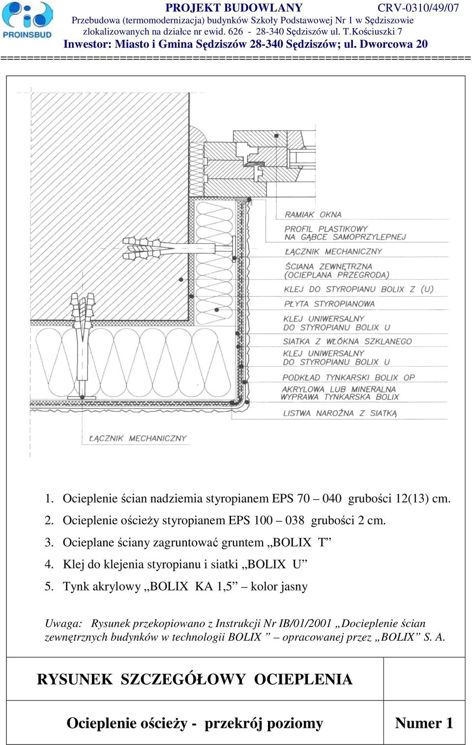 Klej do klejenia styropianu i siatki BOLIX U 5.