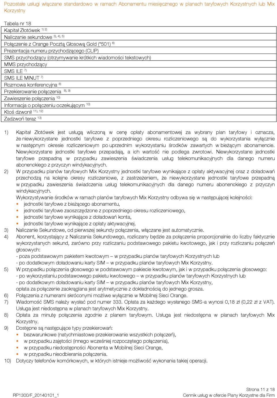 Rozmowa konferencyjna 8) 8), 9) Przekierowanie połączenia Zawieszenie połączenia 10) Informacja o połączeniu oczekującym 10) 11), 12) Ktoś dzwonił Zadzwoń teraz 13) 1) Kapitał Złotówek jest usługą