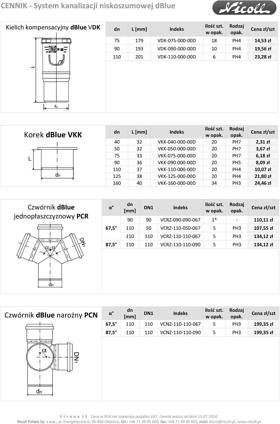 160 40 VKK-160-000-00D 34 PH3 24,46 zł Czwórnik dblue jeopłaszczyznowy PCR α 67,5 DN1 90 90 VCRZ-090-090-067 1* - 110,11 zł 110 50 VCRZ-110-050-067 5 PH3 107,55 zł 110 110 VCRZ-110-110-067 5 PH3