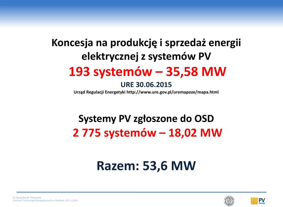 2015 Urząd Regulacji Energetyki http://www.ure.gov.